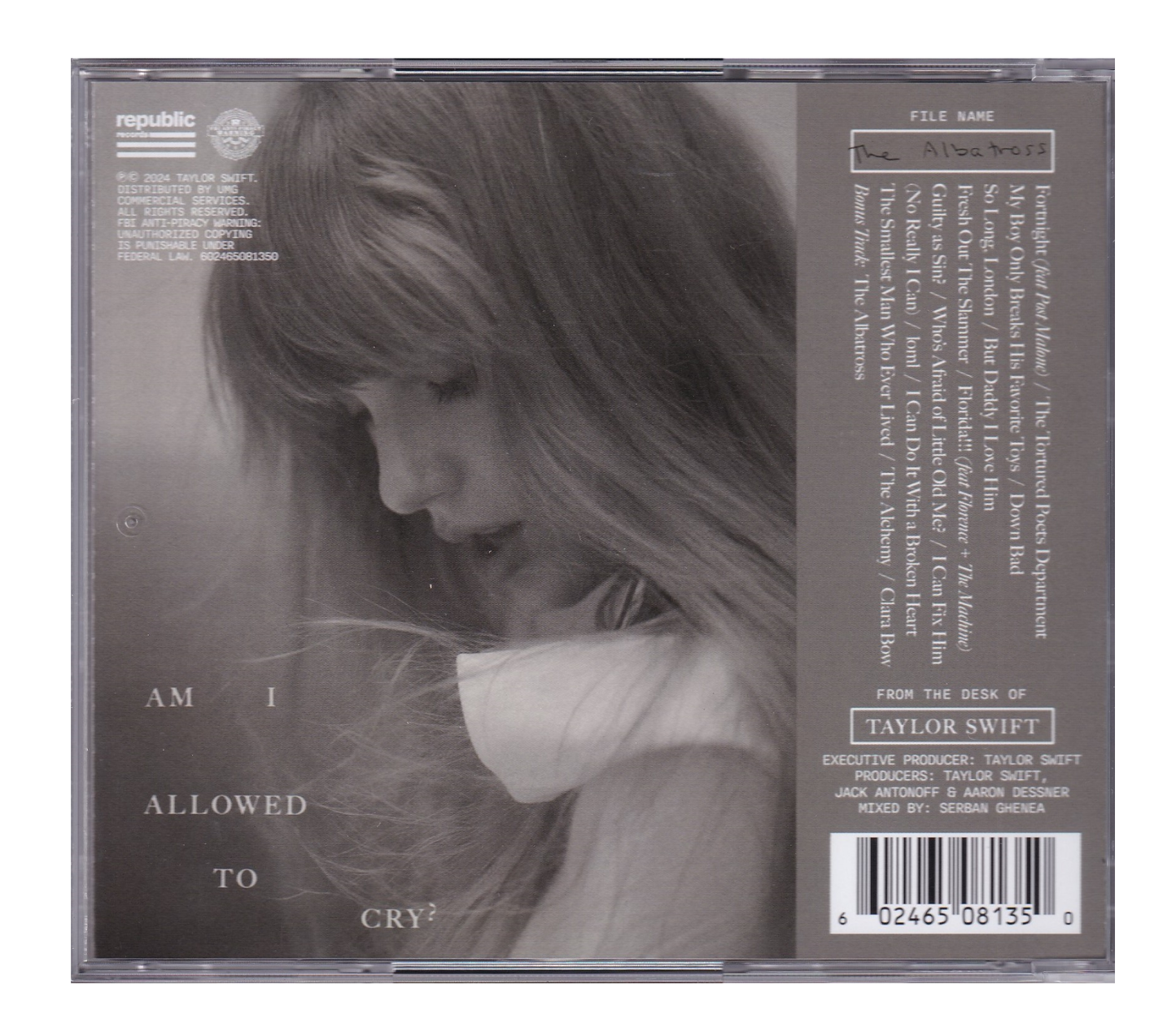 Taylor Swift Tortured Poets Department The Albatross Disco Cd