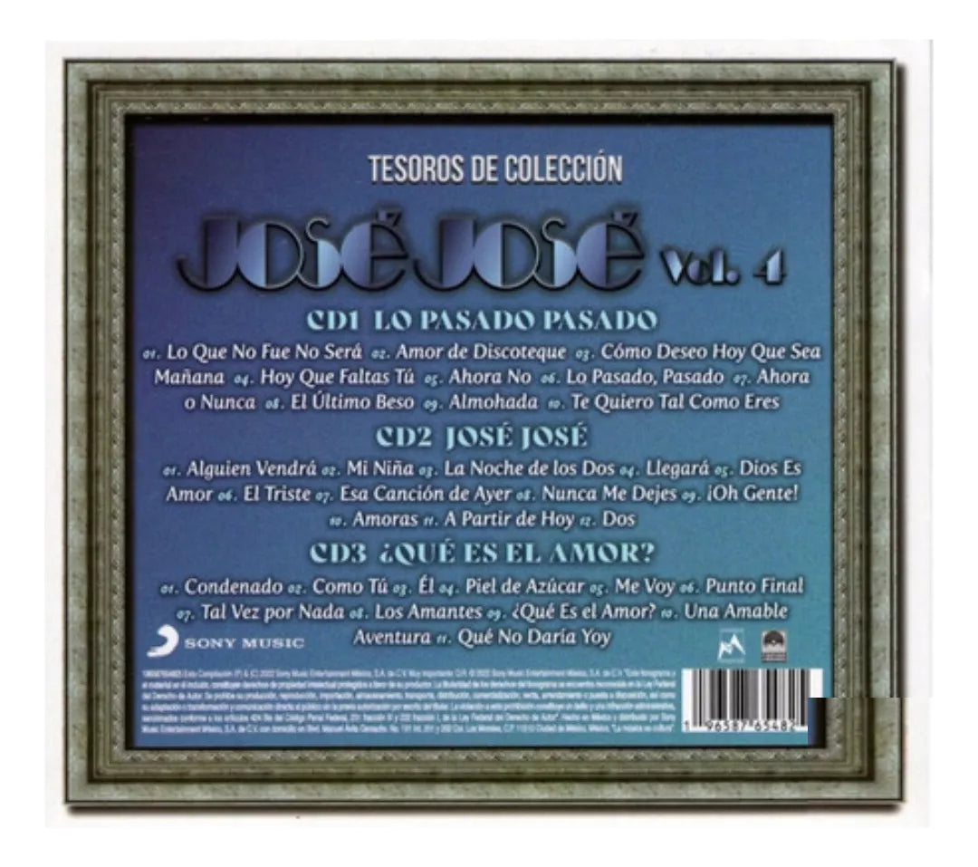 Jose Jose Tesoros De Coleccion Volumen 4 Box 3 Discos Cd