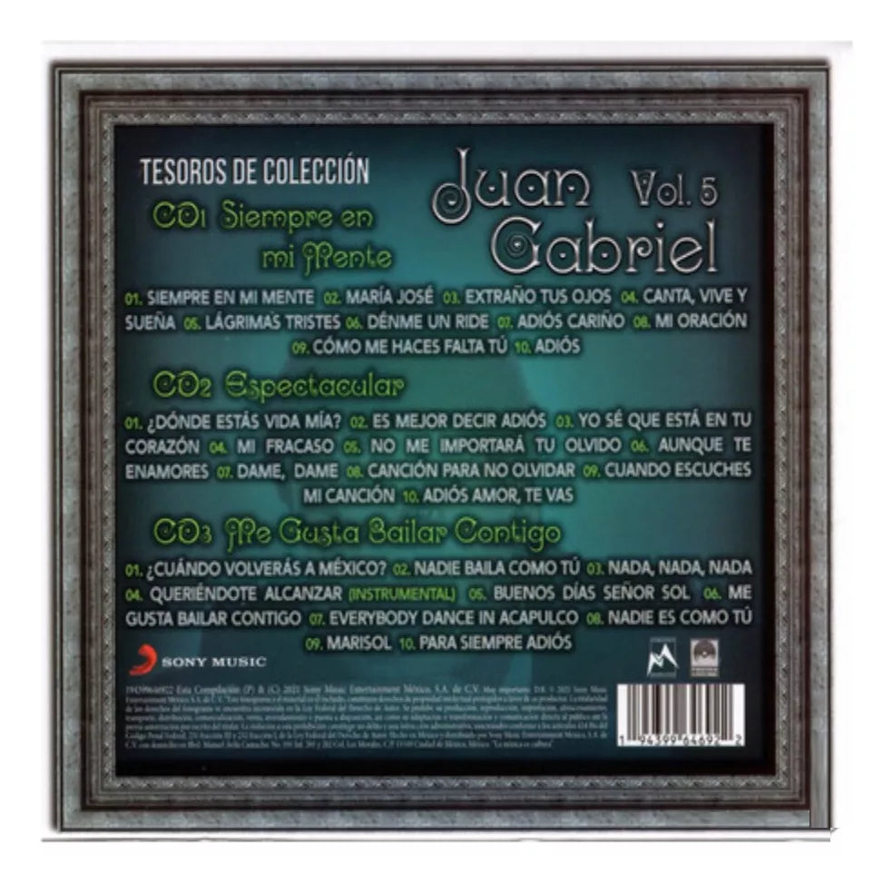 Juan Gabriel Tesoros De Coleccion Vol 5 Boxset 3 Discos Cd