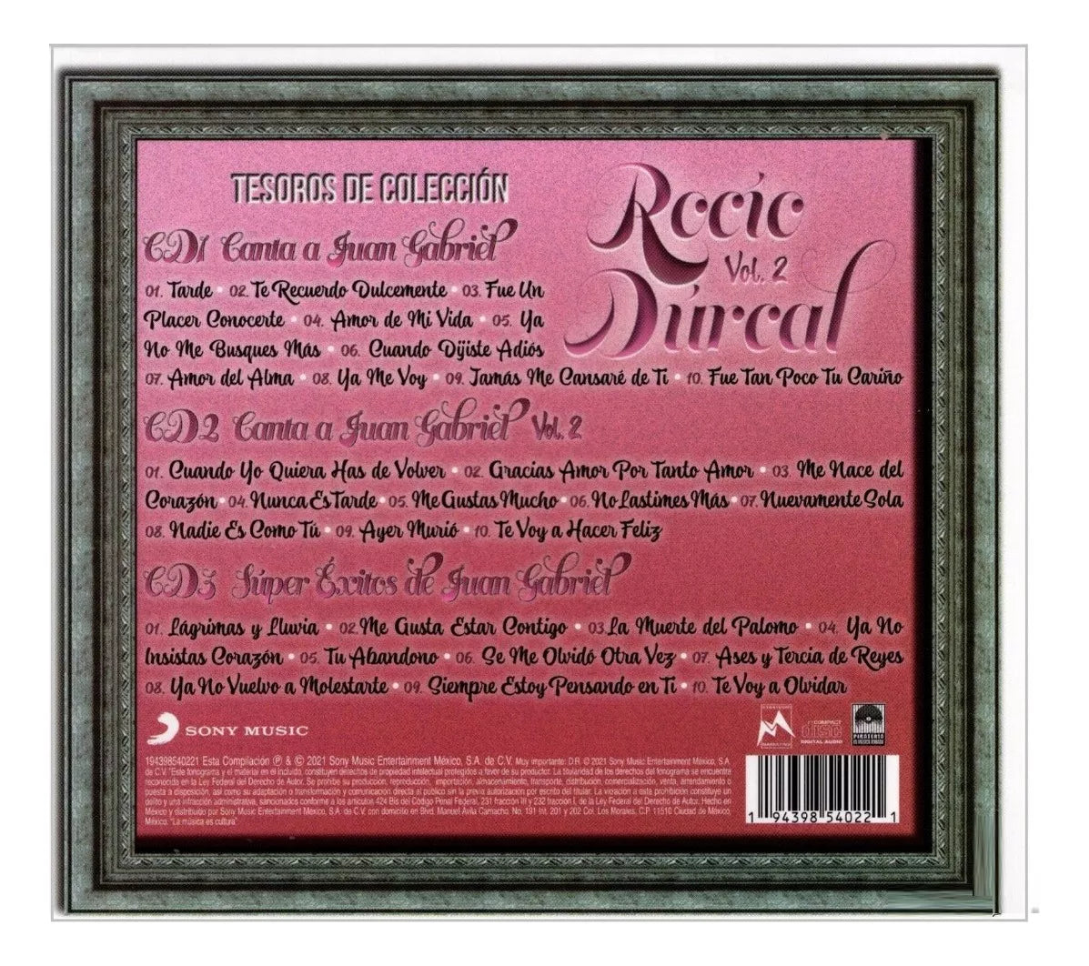 Rocio Durcal Tesoros De Coleccion Volumen 2 Box 3 Discos Cd