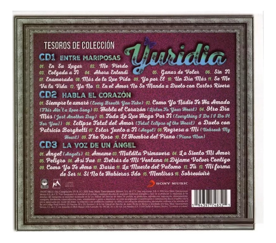 Yuridia Tesoros De Coleccion 3 Discos Cd