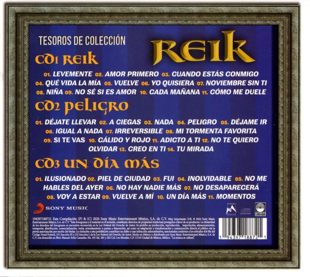 Reik Tesoros De Coleccion Box 3 Discos Cd