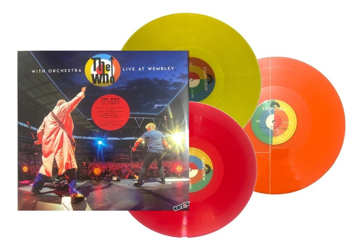 The Who With Orchestra Live At Wembley Red & Orange & Yellow 3 Lp Vinyl