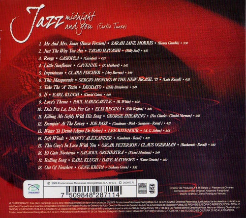 Jazz Midnight And You Erotic Tunes Disco Cd