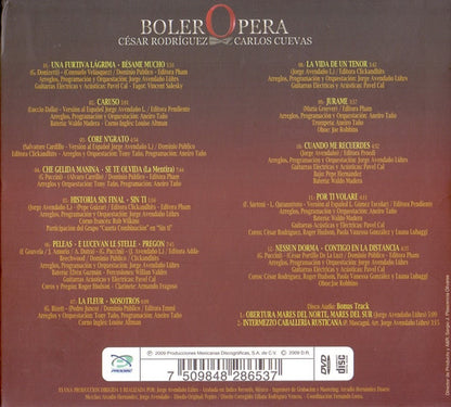 Carlos Cuevas Bolero Opera Cesar Rodriguez 2 Discos Cd + Dvd