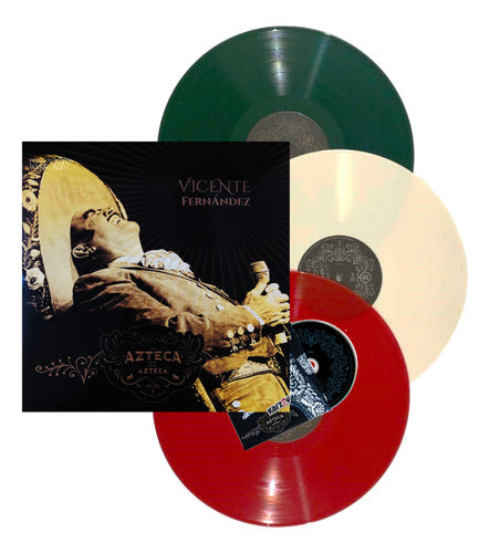 Vicente Fernandez Un Azteca En El Azteca 3 Lp Vinyl + Dvd