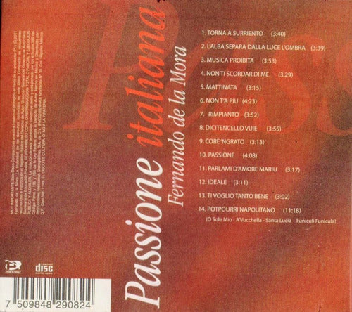 Fernando De La Mora Passione Italiana Disco Cd