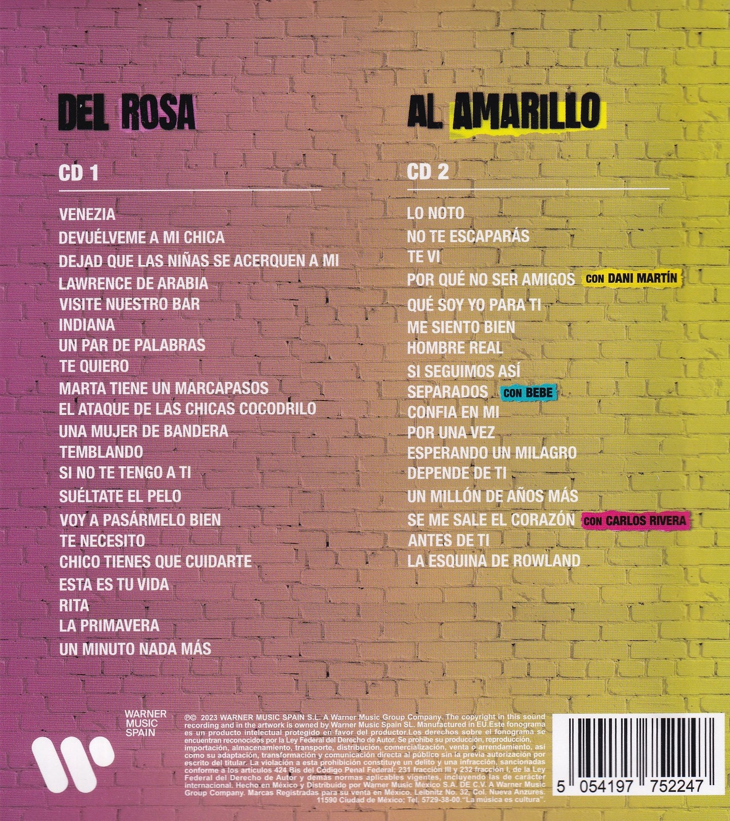 Hombres G Del Rosa Al Amarillo 2 Discos Cd