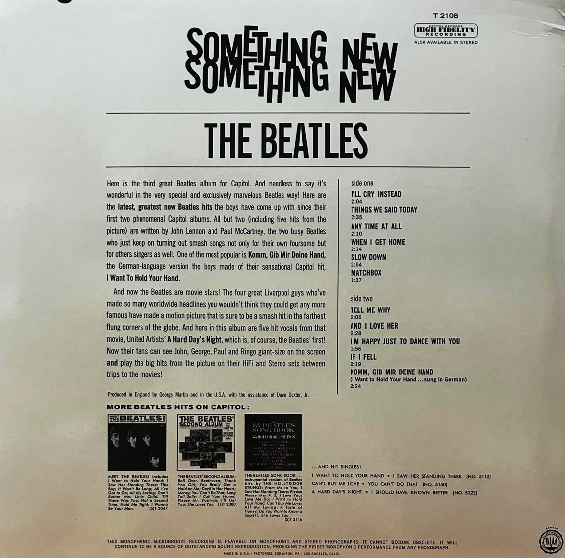 The Beatles Something New Mono 2024 Lp Vinyl