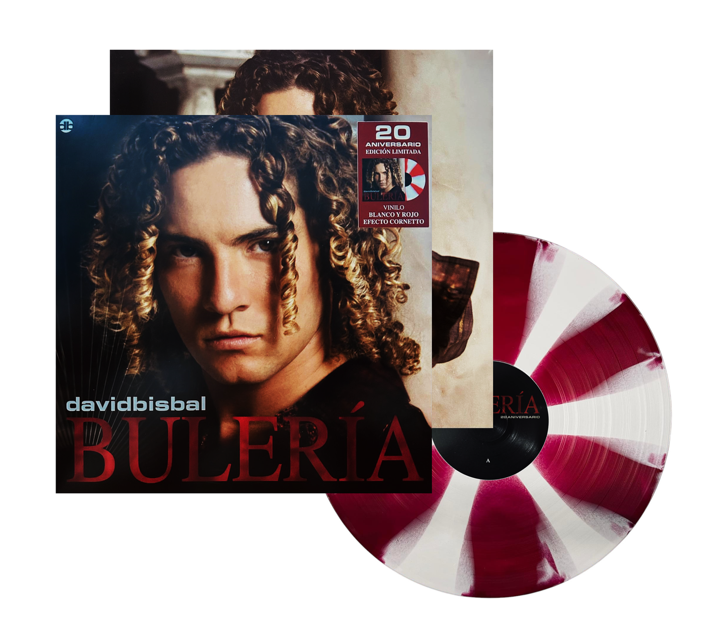 David Bisbal Buleria 20th Aniversario Red & White Lp Vinyl