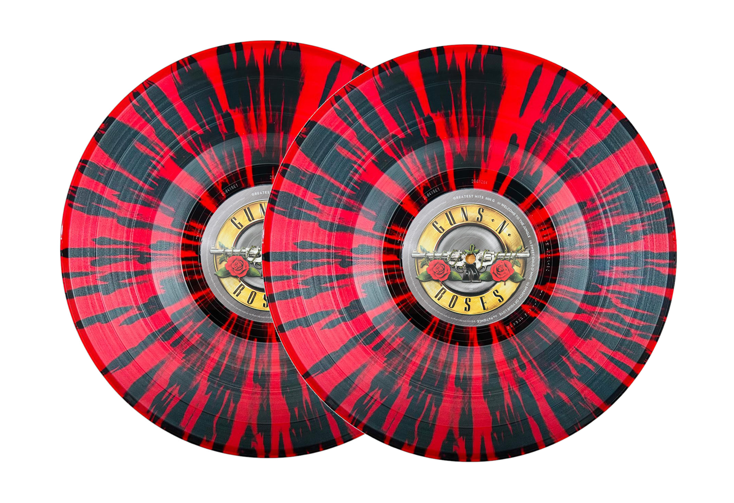 Guns N Roses Greatest Hits Splatter Red & Black 2 Lp Vinyl