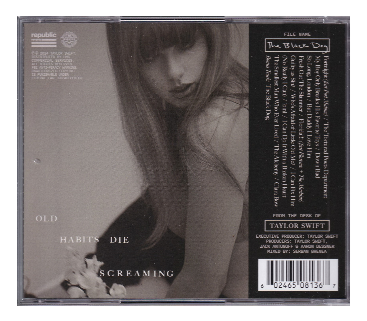 Taylor Swift Tortured Poets Department The Black Dog Disco Cd