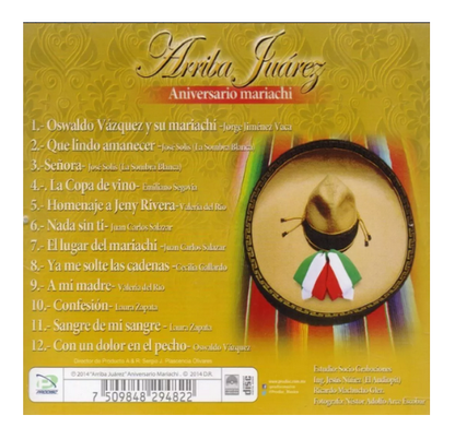 Arriba Juarez Aniversario Mariachi Disco Cd