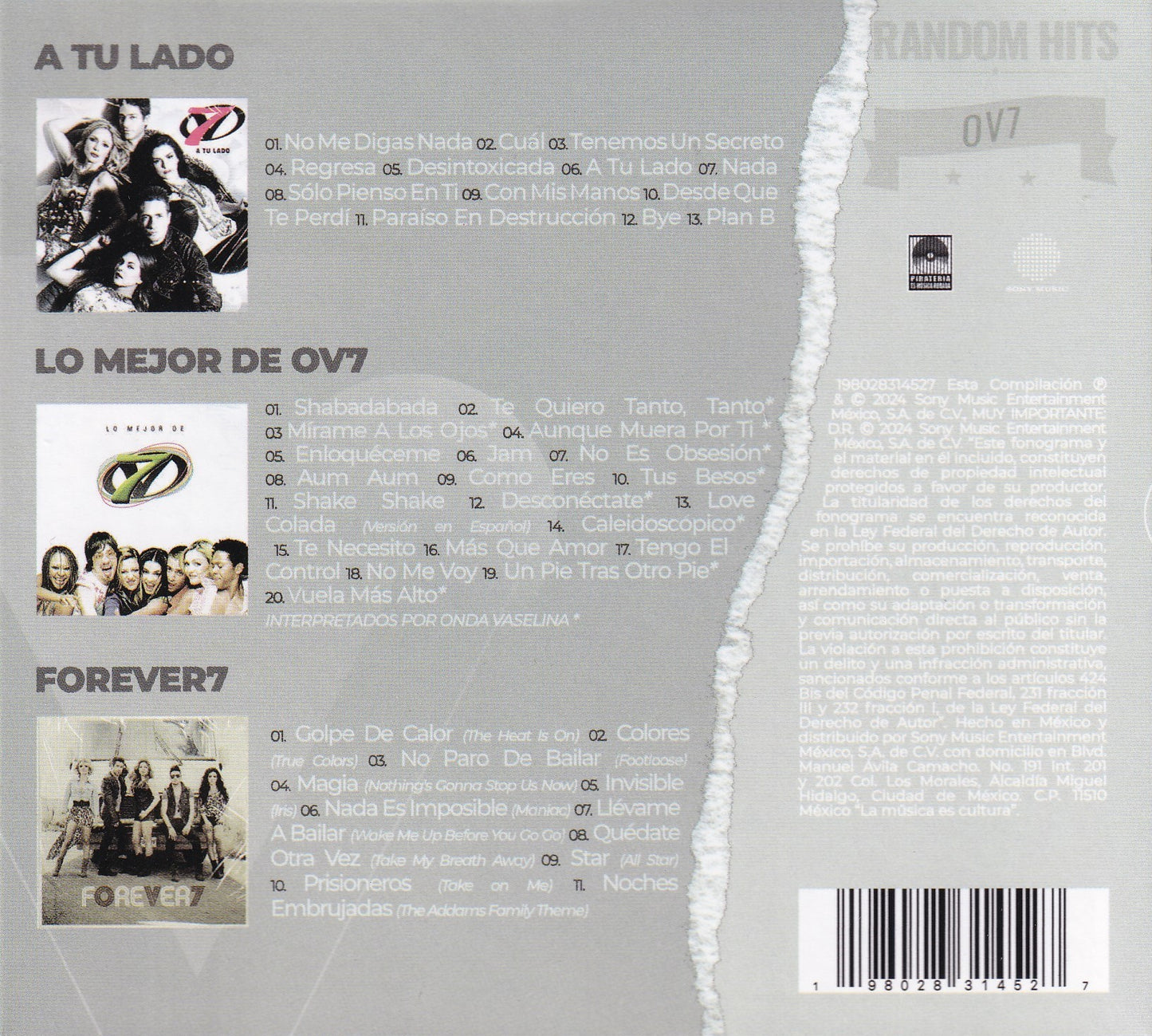 Ov7 Random Hits Forever7 & Lo Mejor A Tu Lado Box 3 Discos Cd