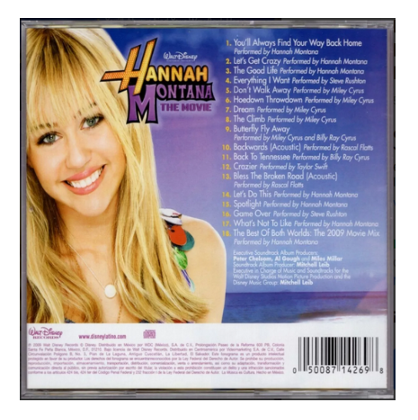 Hannah Montana The Movie Miley Cyrus / Soundtrack Disco Cd