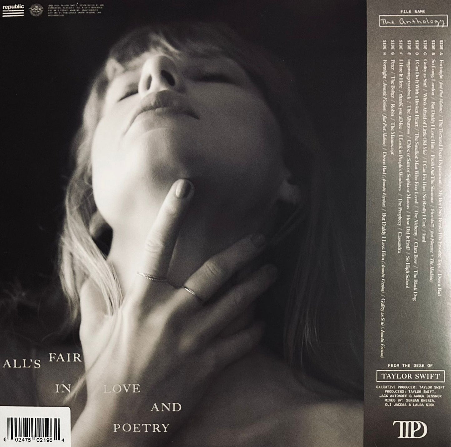 Taylor Swift Tortured Poets Department Anthology 4 Lp Vinyl